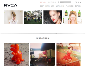 RVCA Artist Advocate with Instagram Integration